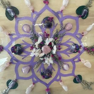 Handcrafted Mandala Art with Crystals